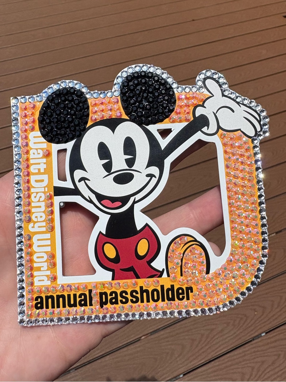 Walt Disney World Mickey Mouse Annual Passholder Bedazzled Magnet